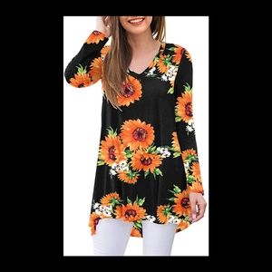 Fall Long Sleeve V-Neck T-Shirt